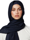 Sleek Georgette Navy Blue Stole